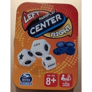 Left Center Right Classic Dice Game Portable‎ Tin Passplay Spin Master Games